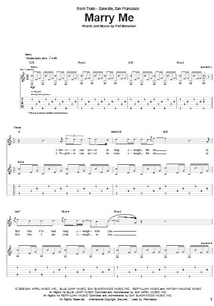 open zoom image for Marry Me - Guitar TAB, New, Main