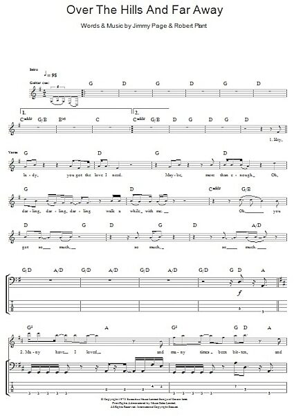 open zoom image for Over The Hills And Far Away - Bass Tab, New, Main