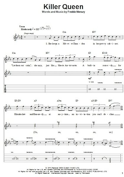 open zoom image for Killer Queen - Guitar Tab Play-Along, New, Main