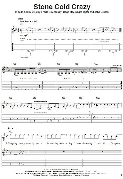 open zoom image for Stone Cold Crazy - Guitar Tab Play-Along, New, Main