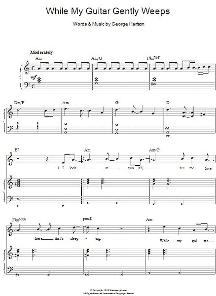 open zoom image for While My Guitar Gently Weeps - Piano/Vocal/Guitar, New, Main