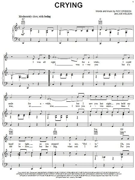 open zoom image for Crying - Piano/Vocal/Guitar, New, Main