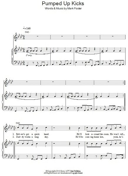 open zoom image for Pumped Up Kicks - Piano/Vocal/Guitar, New, Main