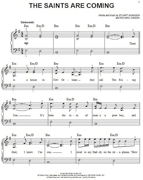 open zoom image for The Saints Are Coming - Easy Piano, New, Main