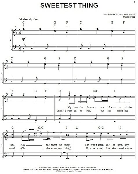 open zoom image for Sweetest Thing - Easy Piano, New, Main