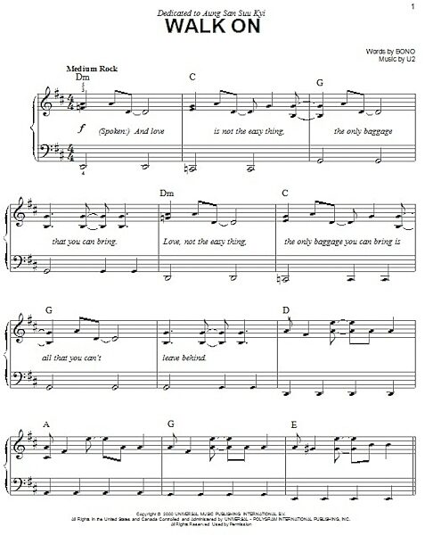 open zoom image for Walk On - Easy Piano, New, Main