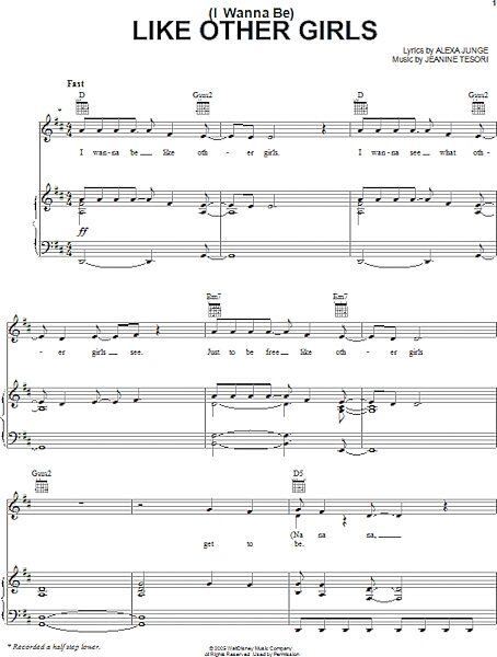 open zoom image for (I Wanna Be) Like Other Girls - Piano/Vocal/Guitar, New, Main