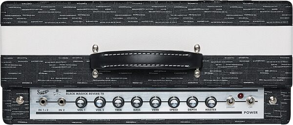 open zoom image for Supro 1991TB Tyler Bryant Black Magick Reverb TB Guitar Combo Amplifier (1x12", 35 Watts), New, Action Position Back