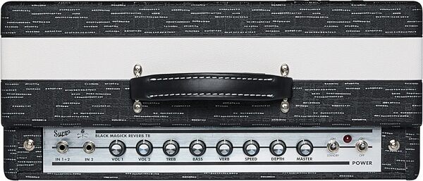 open zoom image for Supro 1991TB Tyler Bryant Black Magick Reverb TB Guitar Combo Amplifier (1x12", 35 Watts), New, Action Position Back