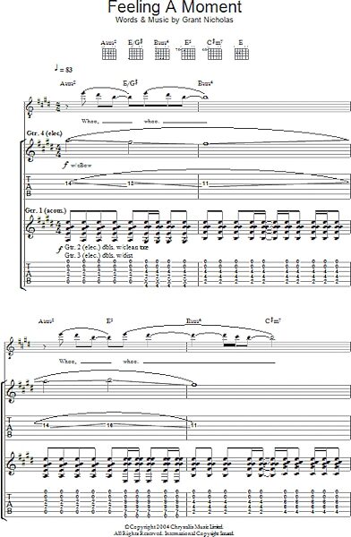 open zoom image for Feeling A Moment - Guitar TAB, New, Main