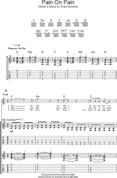 open zoom image for Pain On Pain - Guitar TAB, New, Main