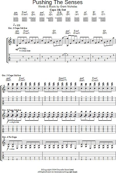 open zoom image for Pushing The Senses - Guitar TAB, New, Main