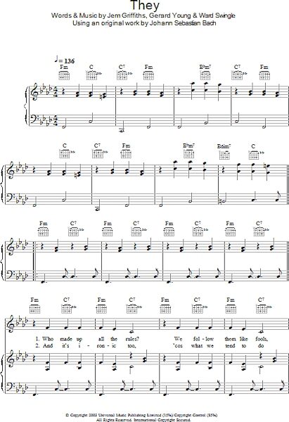 open zoom image for They - Piano/Vocal/Guitar, New, Main