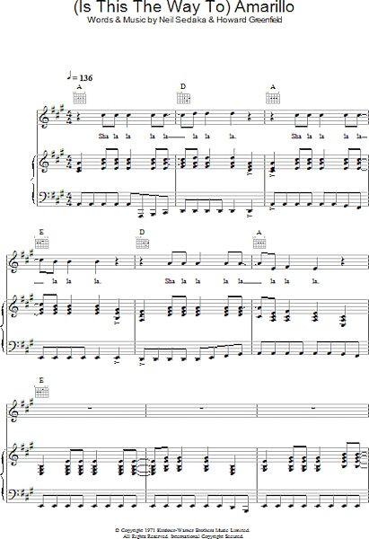 open zoom image for (Is This The Way To) Amarillo - Piano/Vocal/Guitar, New, Main