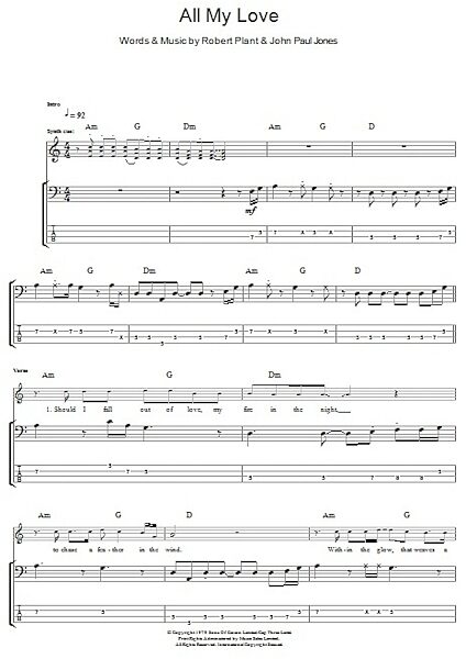 open zoom image for All My Love - Bass Tab, New, Main