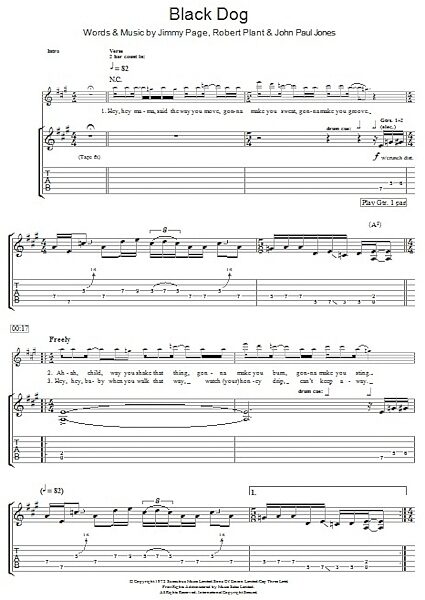 open zoom image for Black Dog - Guitar TAB, New, Main
