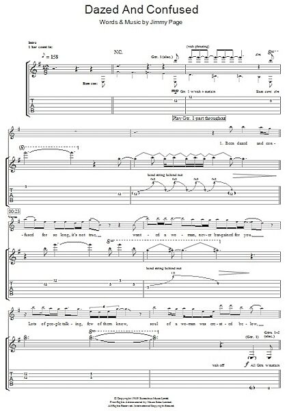 open zoom image for Dazed And Confused - Guitar TAB, New, Main