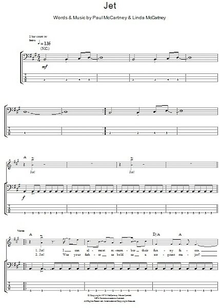 open zoom image for Jet - Bass Tab, New, Main