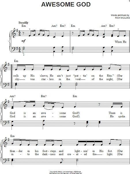 open zoom image for Awesome God - Easy Piano, New, Main