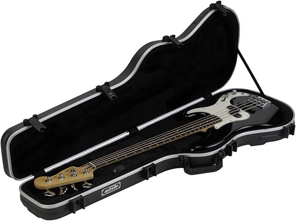 open zoom image for SKB FB4 Premium P and Jazz-Style Bass Case, New, Open Left