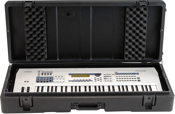 open zoom image for SKB R4215W 61-Key Roto Molded Keyboard Case with Wheels, Front Open