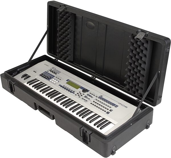 open zoom image for SKB R4215W 61-Key Roto Molded Keyboard Case with Wheels, Right Open