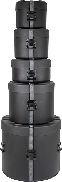 open zoom image for SKB 1SKB-UDP1 Ultimate 5-Piece Drum Case Package, Includes D1822, D1416F, D0912, D0810, and D6514, Main with all components Front