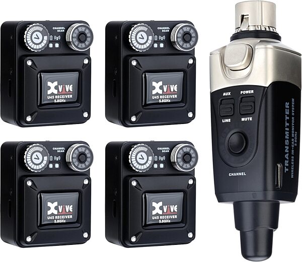 open zoom image for Xvive U45R4 Quad-Receiver Wireless In-Ear Monitor System, Black, Main