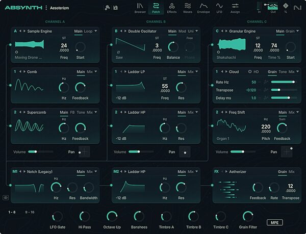 open zoom image for Native Instruments Absynth 6 Software Synthesizer, Digital Download, Action Position Back