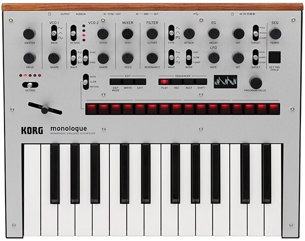 open zoom image for Korg Monologue Analog Keyboard Synthesizer, 25-Key, Silver, Silver