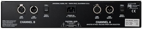 open zoom image for Universal Audio 2-1176 Twin Vintage Limiting Amplifier, Back