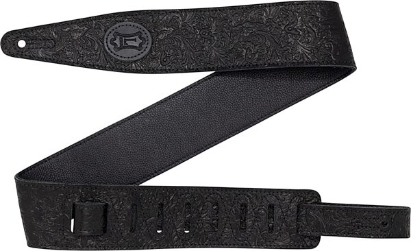 open zoom image for Levy's M317FCL Florentine Leather Guitar Strap, Black, Action Position Back