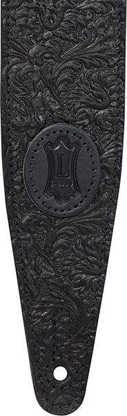 open zoom image for Levy's M317FCL Florentine Leather Guitar Strap, Black, Action Position Back
