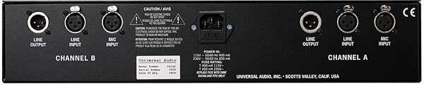 open zoom image for Universal Audio 2-610S Silverface Dual Channel Tube Preamplifier, Back