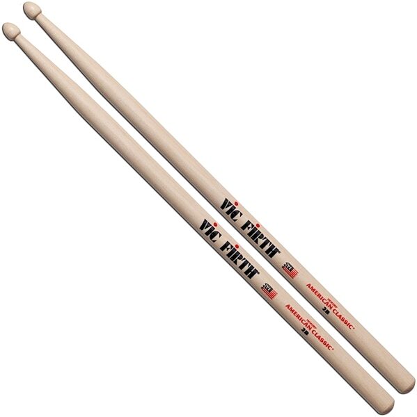 open zoom image for Vic Firth American Classic 2B Drumsticks, Pair, Natural, Wood Tip, view