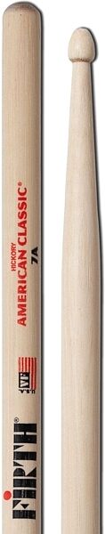 open zoom image for Vic Firth American Classic 7A Drumsticks, Pair, Wood Tip, 7A, view