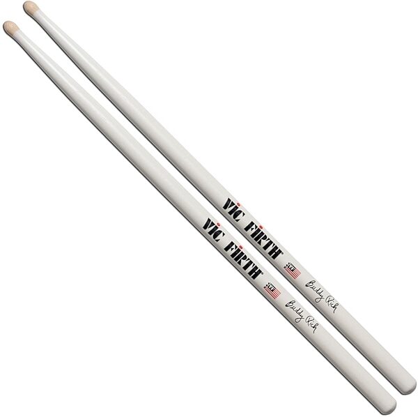 open zoom image for Vic Firth Buddy Rich Drumsticks, Pair, White, Wood Tip, view