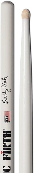 open zoom image for Vic Firth Buddy Rich Drumsticks, Pair, White, Wood Tip, view