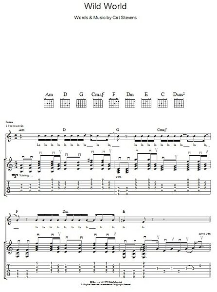 open zoom image for Wild World - Guitar TAB, New, Main