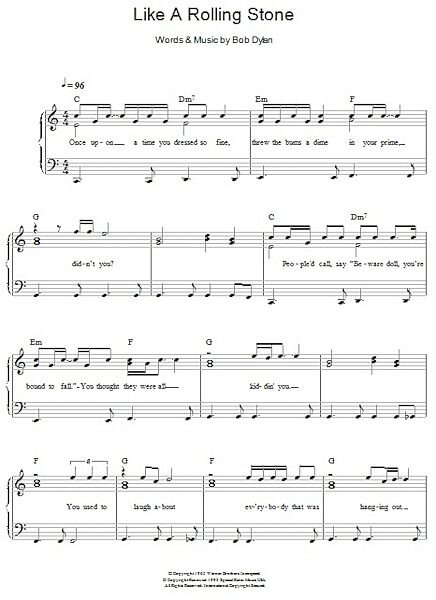 open zoom image for Like A Rolling Stone - Easy Piano, New, Main