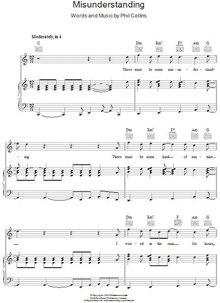 open zoom image for Misunderstanding - Piano/Vocal/Guitar, New, Main
