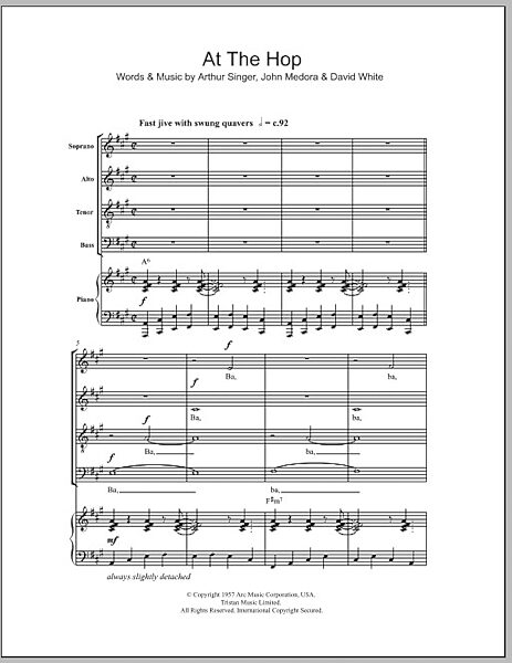 open zoom image for At The Hop - Choral, New, Main