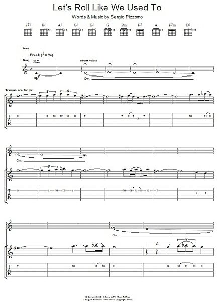 open zoom image for Let's Roll Just Like We Used To - Guitar TAB, New, Main
