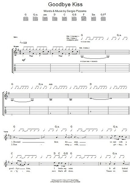 open zoom image for Goodbye Kiss - Guitar TAB, New, Main