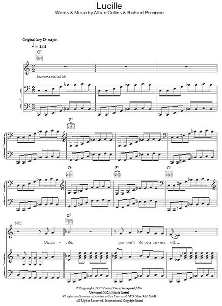 open zoom image for Lucille - Piano/Vocal/Guitar, New, Main