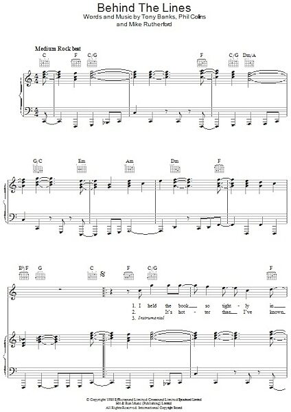 open zoom image for Behind The Lines - Piano/Vocal/Guitar, New, Main