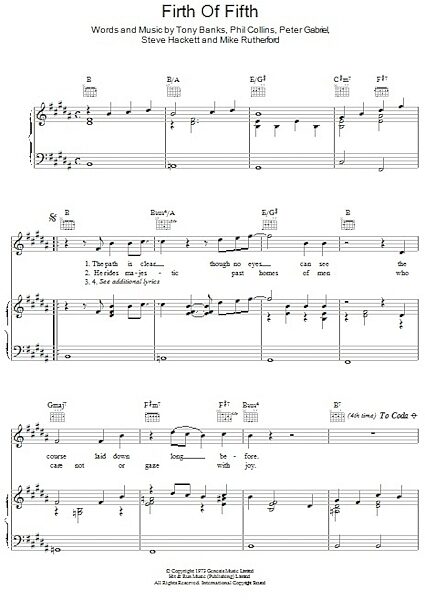 open zoom image for Firth Of Fifth - Piano/Vocal/Guitar, New, Main