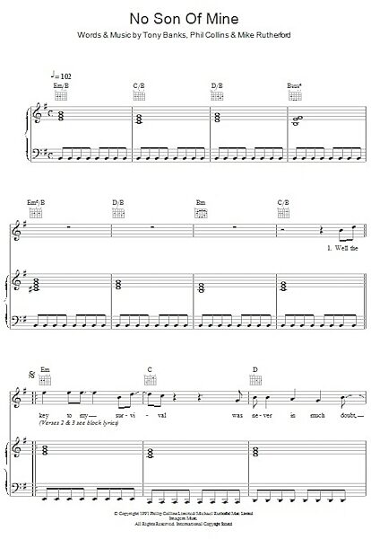 open zoom image for No Son Of Mine - Piano/Vocal/Guitar, New, Main