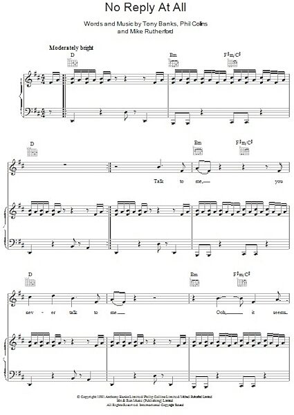 open zoom image for No Reply At All - Piano/Vocal/Guitar, New, Main