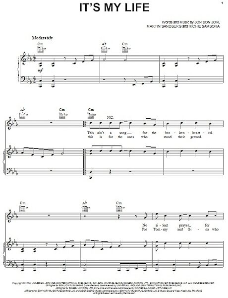 open zoom image for It's My Life - Piano/Vocal/Guitar, New, Main